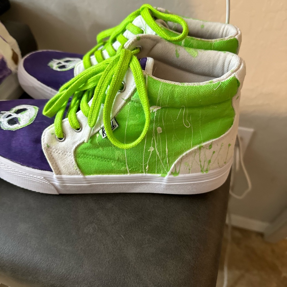 Hand-painted shoes.